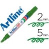 ROTULADOR ARTLINE MARCADOR PERMANENTE EK-90 VERDE -PUNTA BISELADA 5 MM -PAPEL METAL Y CRISTAL