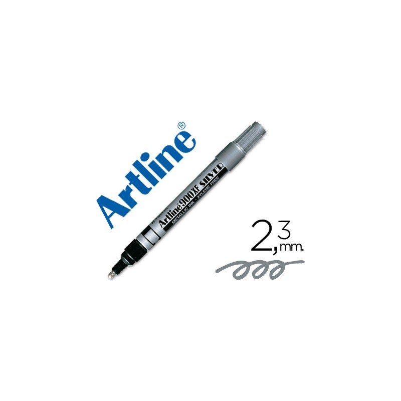 ROTULADOR ARTLINE MARCADOR PERMANENTE TINTA METALICA EK-900 PLATA -PUNTA REDONDA 2.3 MM