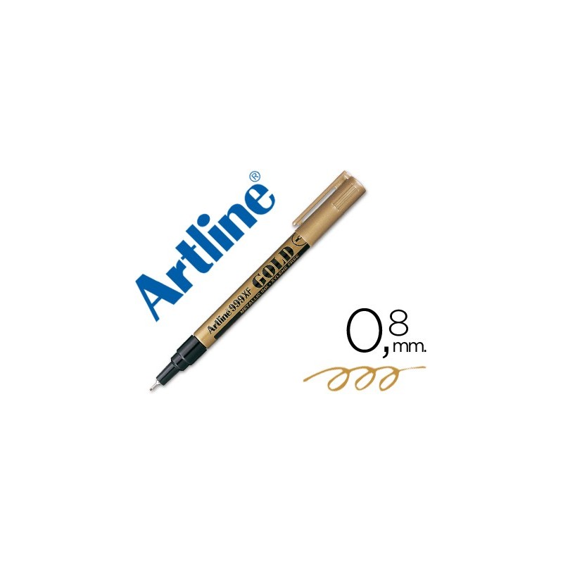 ROTULADOR ARTLINE MARCADOR PERMANENTE TINTA METALICA EK-999 ORO -PUNTA REDONDA 0.8 MM