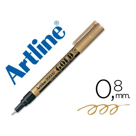 ROTULADOR ARTLINE MARCADOR PERMANENTE TINTA METALICA EK-999 ORO -PUNTA REDONDA 0.8 MM