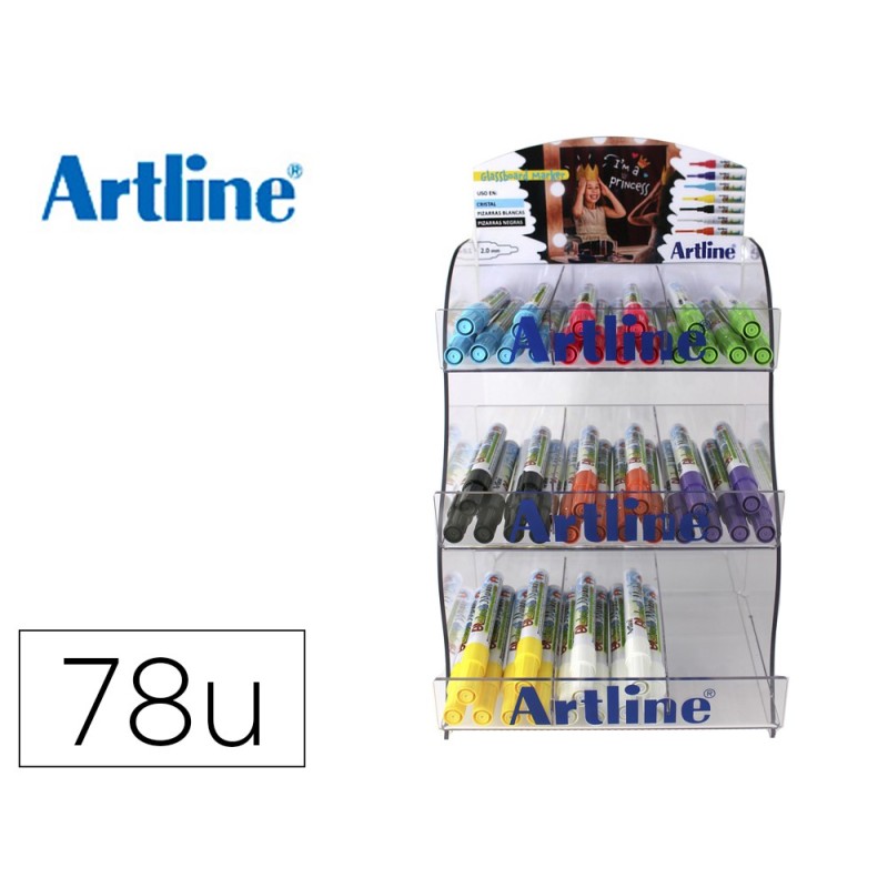 ROTULADOR ARTLINE PIZARRA EPD-4 OPAQUE INK BOARD PUNTA REDONDA 2 MM EXPOSITOR DE 78 UNIDADES COLORES SURTIDOS