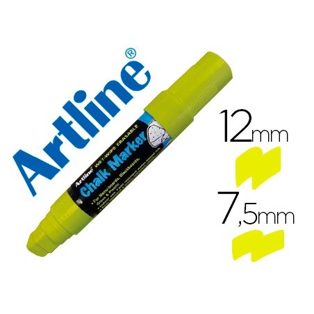 ROTULADOR ARTLINE PIZARRA VERDE NEGRA EPW-12 MM COLOR AMARILLO