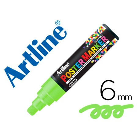 ROTULADOR ARTLINE POSTER MARKER EPP-6-VER FLU PUNTA REDONDA 6 MM COLOR VERDE FLUOR