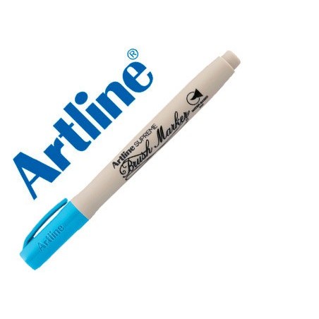 ROTULADOR ARTLINE SUPREME BRUSH PINTURA BASE DE AGUA PUNTA TIPO PINCEL TRAZO VARIABLE CELESTE