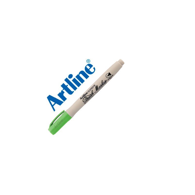 ROTULADOR ARTLINE SUPREME BRUSH PINTURA BASE DE AGUA PUNTA TIPO PINCEL TRAZO VARIABLE VERDE AMARILLENTO