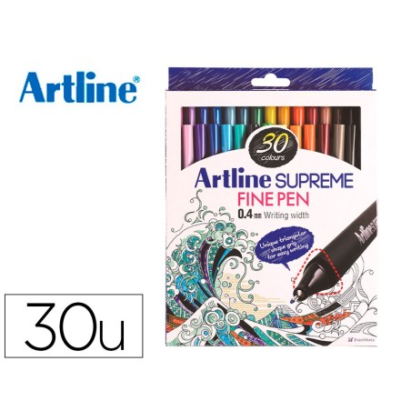 ROTULADOR ARTLINE SUPREME EPFS200 FINE LINER PUNTA DE FIBRA 0,4 MM BOLSA 30 UNIDADES COLORES SURTIDOS