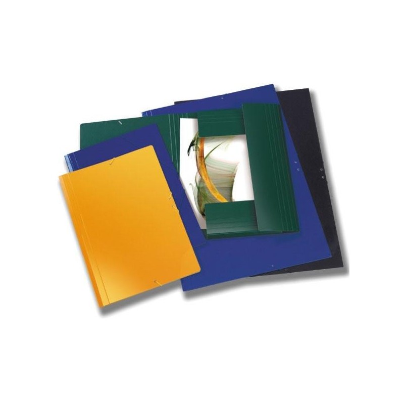 Carpeta de gomas Fabrisa - Cartón gofrado - Barnizada - Solapas - A3 - Color azul
