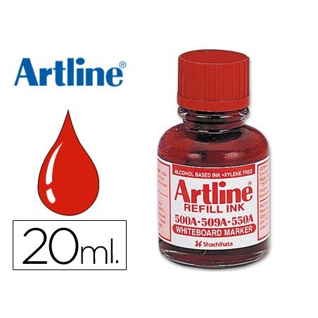 TINTA ARTLINE ROJO PARA ROTULADOR PIZARRA BLANCA 500-A FRASCO DE 20 ML