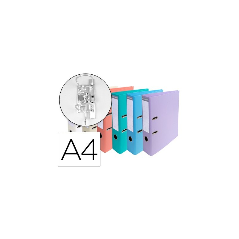 ARCHIVADOR DE PALANCA EXACOMPTA CARTON FORRADO PVC DIN A4 COLORES PASTELES SURTIDOS LOMO 70 MM CON (PACK INDIVISIBLE 10 UDS)