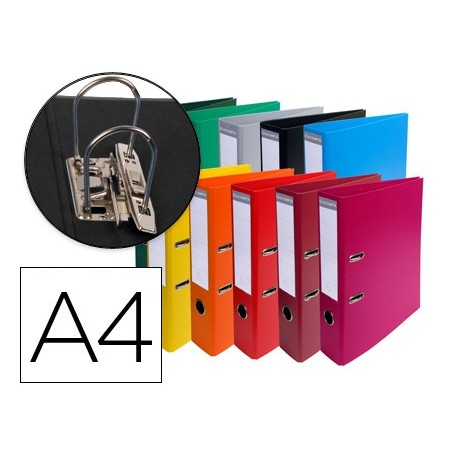 ARCHIVADOR DE PALANCA EXACOMPTA CARTON FORRADO PVC DIN A4 COLORES SURTIDOS LOMO 70 MM CON COMPRESOR (PACK INDIVISIBLE 10 UDS)