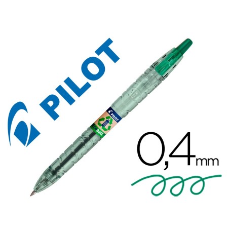 BOLIGRAFO PILOT ECOBALL PLASTICO RECICLADO TINTA ACEITE PUNTA DE BOLA 1 MM COLOR VERDE (PACK INDIVISIBLE 10 UDS)