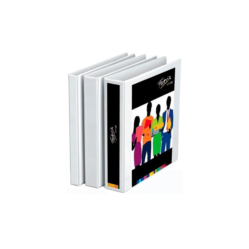 Carpeta de anillas canguro Fabrisa - Personalizable - 2 anillas x 55 mm - PVC - A4 - Lomo 70 mm - Color blanco Carpeta de anillas canguro Fabrisa - Personalizable - 2 anillas x 55 mm - PVC - A4 - Lomo 70 mm - Color blanco
