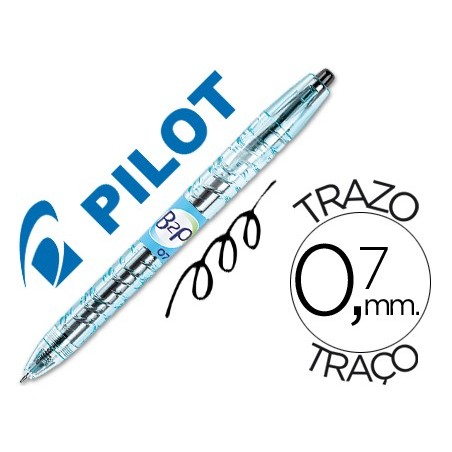 ROLLER RETRÁCTIL PILOT B2P BEGREEN - 0,7 MM - COLOR NEGRO