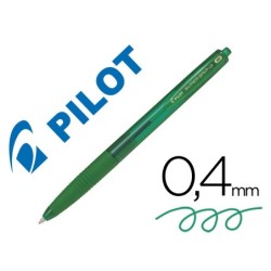 BOLIGRAFO PILOT SUPER GRIP G VERDE RETRACTIL SUJECION DE CAUCHO TINTA BASE DE ACEITE