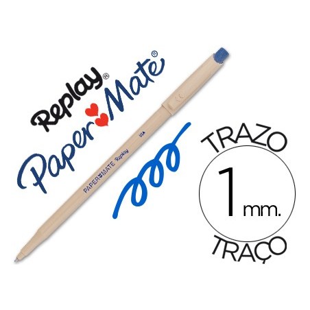 BOLIGRAFO REPLAY AZUL CON GOMA DE BORRAR