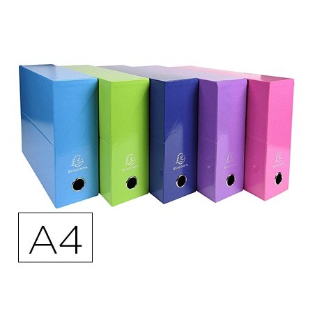 CAJA TRANSFERENCIA EXACOMPTA IDERAMA DIN A4 LOMO 90 MM COLORES SURTIDOS (PACK INDIVISIBLE 5 UDS)