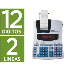 CALCULADORA IBICO 1231X IMPRESORA PANTALLA LCD PAPEL 57 MM 12 DIGITOS 2 COLORES IMPRESION BICOLOR BLANCO/AZUL