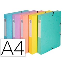 CARPETA DE PROYECTOS EXACOMPTA AQUAREL CARTON FORRADO DIN A4 LOMO 40 MM COLORES PASTEL SURTIDOS (PACK INDIVISIBLE 8 UDS)