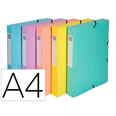 CARPETA DE PROYECTOS EXACOMPTA AQUAREL CARTON FORRADO DIN A4 LOMO 40 MM COLORES PASTEL SURTIDOS (PACK INDIVISIBLE 8 UDS)