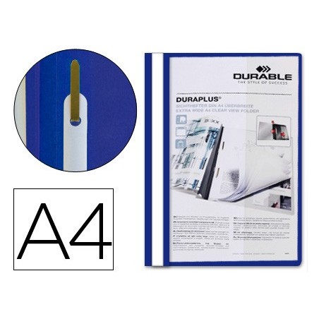 CARPETA DURAPLUS DIN A4 CON FASTENER AZUL DURABLE