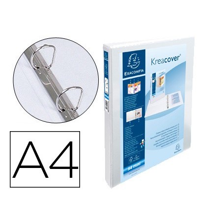 CARPETA EXACOMPTA CANGURO 2 ANILLAS 16 MM DIN A4+ CARTON FORRADO POLIPROPILENO PERSONALIZABLE 3 BOLSILLOS