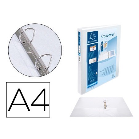 CARPETA EXACOMPTA CANGURO 2 ANILLAS 30 MM DIN A4+ CARTON FORRADO POLIPROPILENO PERSONALIZABLE 3 BOLSILLOS