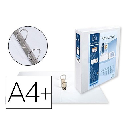 CARPETA EXACOMPTA CANGURO 2 ANILLAS 40 MM DIN A4+ CARTON FORRADO POLIPROPILENO PERSONALIZABLE 3 BOLSILLOS