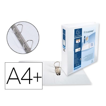 CARPETA EXACOMPTA CANGURO 2 ANILLAS 50 MM DIN A4+ CARTON FORRADO POLIPROPILENO PERSONALIZABLE 3 BOLSILLOS