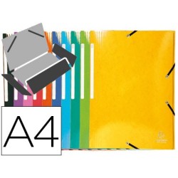 CARPETA EXACOMPTA GOMAS CARTON SIMIL-PRESPAN TRES SOLAPAS DIN A4+ COLORES SURTIDOS (PACK INDIVISIBLE 25 UDS)
