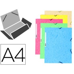 CARPETA GOMA EXACOMPTA DIN A4 3 SOLAPAS CARTULINA ILUSTRADA COLORES PASTEL SURTIDOS (PACK INDIVISIBLE 10 UDS)