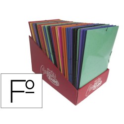CARPETA GOMAS SOLAPAS SARO CARTON FOLIO COLORES SURTIDOS (PACK INDIVISIBLE 48 UDS)