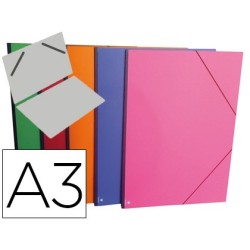 CARPETA PLANOS CLAIREFONTAINE DIN A3 CON GOMAS CARTON GOFRADO COLORES SURTIDOS (PACK INDIVISIBLE 10 UDS)