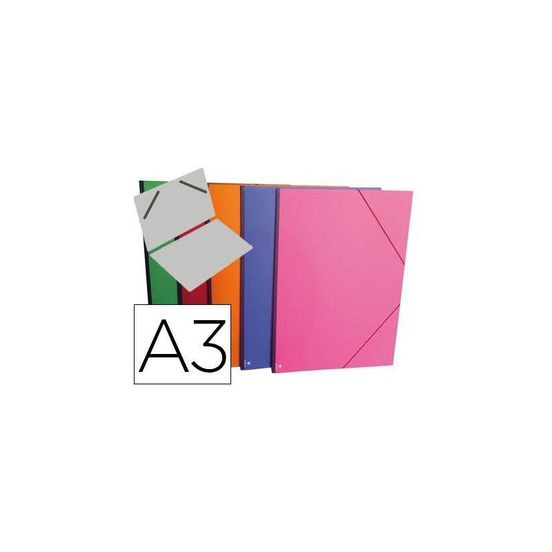 CARPETA PLANOS CLAIREFONTAINE DIN A3 CON GOMAS CARTON GOFRADO COLORES SURTIDOS (PACK INDIVISIBLE 10 UDS)