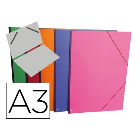 CARPETA PLANOS CLAIREFONTAINE DIN A3 CON GOMAS CARTON GOFRADO COLORES SURTIDOS (PACK INDIVISIBLE 10 UDS)
