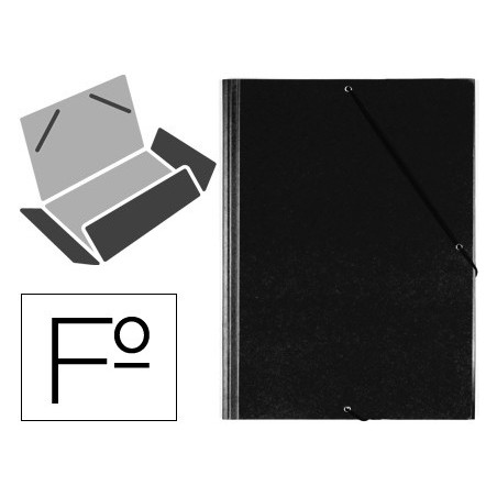 CARPETA GOMAS SOLAPAS PLASTICO SARO FOLIO NEGRA