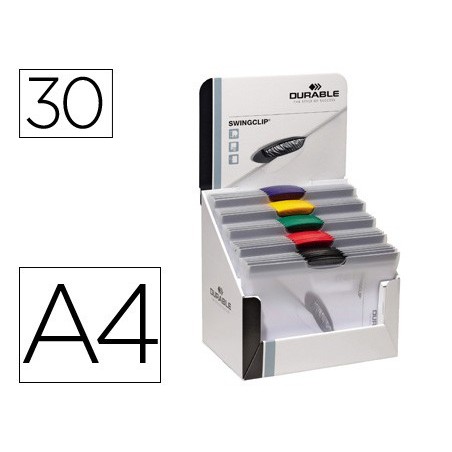 CARPETA SWINGCLIP DOSSIER PINZA LATERAL Y GIRATORIA DIN A4 CAPACIDAD 30H COLORES SURTIDOS (PACK INDIVISIBLE 25 UDS)