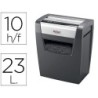 DESTRUCTORA DE DOCUMENTOS REXEL MOMENTUM X410 CAPACIDAD DE CORTE 10 HOJAS DESTRUYE GRAPAS Y CLIPS PAPELERA 23 L