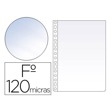 FUNDA MULTITALADRO ESSELTE FOLIO POLIPROPILENO 120 MC CRISTAL CAJA DE 100 UNIDADES