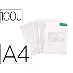 FUNDA MULTITALADRO EXACOMPTA RECICLADA POLIPROPILENO 60 MC DIN A4 PIEL DE NARANJA CAJA DE 100 UNIDADES