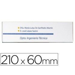 IDENTIFICADOR MURAL ARCHIVO 2000 PORTANOMBRE CON ADHESIVO TRASERO EN POLIESTIRENO TRANSPARENTE 210X60 MM