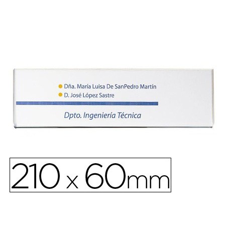 IDENTIFICADOR MURAL ARCHIVO 2000 PORTANOMBRE CON ADHESIVO TRASERO EN POLIESTIRENO TRANSPARENTE 210X60 MM