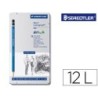 LAPICES DE GRAFITO STRAEDTLER MARS LUMOGRAPH 100 CAJA METALICA DE 12 LAPICES 8B- 7B-6B-5B-4B-3B-2B-B-HB-F-H-2H
