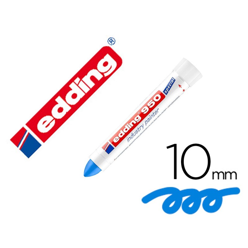 ROTULADOR EDDING PERMANENTE 950 PASTA OPACA AZUL PUNTA REDONDA 10 MM PARA SUPERFICIES OXIDADAS/RUGOSAS