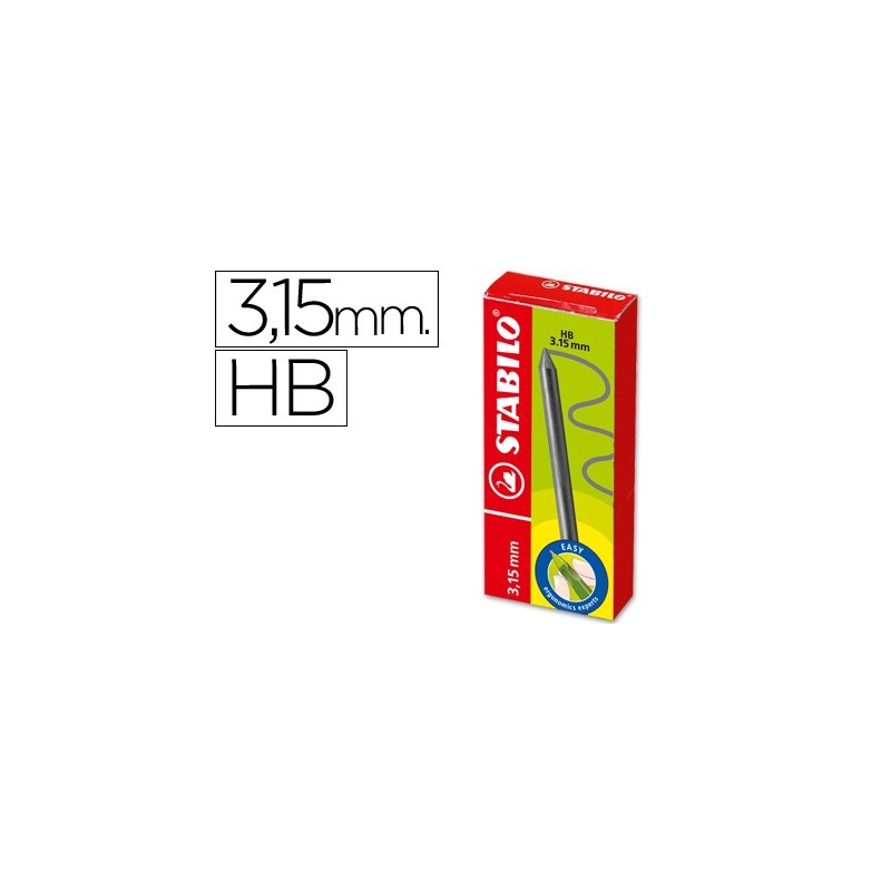 MINAS STABILO EASY ERGO GRAFITO HB DE 3,15 MM -CAJITA DE 6 MINAS