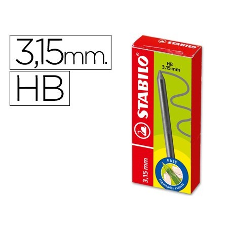 MINAS STABILO EASY ERGO GRAFITO HB DE 3,15 MM -CAJITA DE 6 MINAS