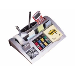 ORGANIZADOR DE SOBREMESA 3M C-50 INCLUYE BLOC DE NOTAS ROLLO DE CINTA SCOTCH 4 DISPENSADORES DE BANDERITAS