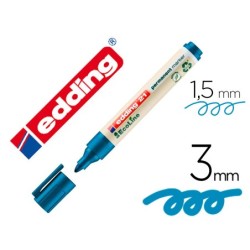 ROTULADOR EDDING 21 MARCADOR PERMANENTE ECOLINE 90% RECICLADO AZUL PUNTA REDONDA 1,5-3MM RECARGABLE (PACK INDIVISIBLE 10 UDS)