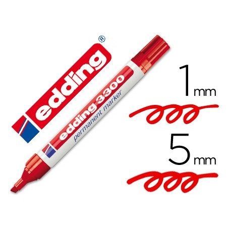 ROTULADOR EDDING MARCADOR 3300 N.2 ROJO - PUNTA BISELADA