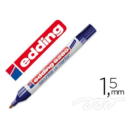 ROTULADOR EDDING MARCADOR DE SEGURIDAD VISIBLE BAJO LA LUZ ULTRAVIOLETA PUNTA REDONDA 1,5 MM