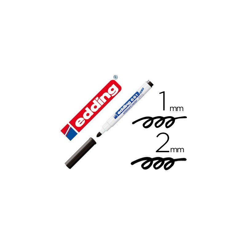 ROTULADOR EDDING PARA PIZARRA BLANCA 661 COLOR NEGRO PUNTA REDONDA 1-2 MM (PACK INDIVISIBLE 10 UDS)
